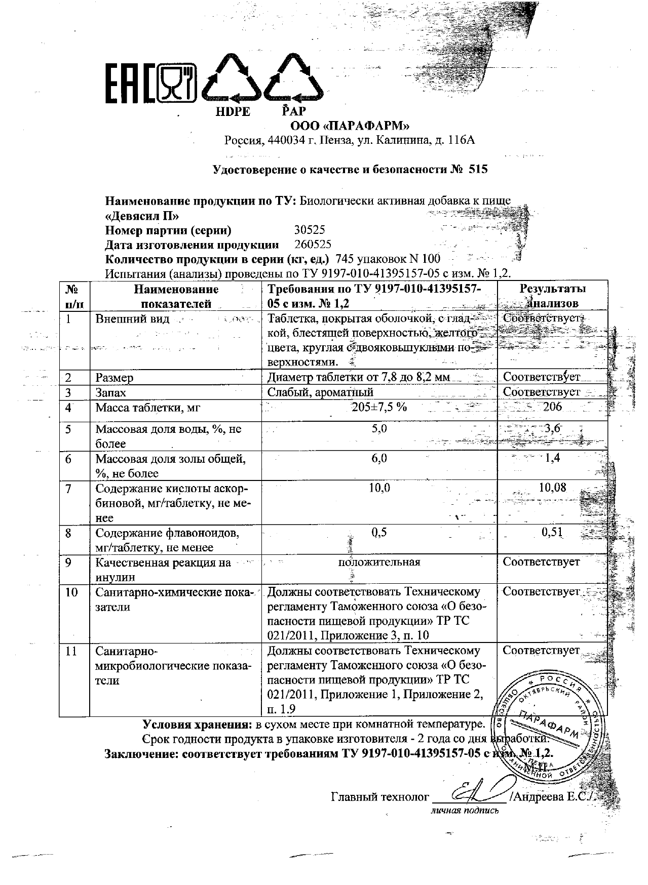Паспорт №052025